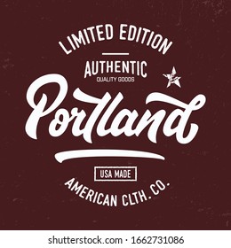 "Portland". Design for T Shirt and other user. Print, Logo, Poster. Vector Illustration.