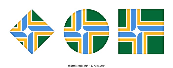 portland flag icon set isolated on white background