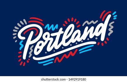 Portland handwritten city name.Modern Calligraphy Hand Lettering for Printing,background ,logo, for posters, invitations, cards, etc. Typography vector.