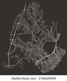 Portland, Maine, mapa urbano de los Estados Unidos con carreteras y carriles, centro urbano y periferia, centro y suburbios, póster de pared minimalista, red de carreteras, plan de huella urbana