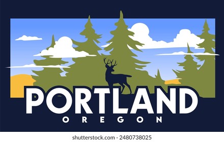 portland oregon with beautiful views of forests and nature