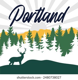 portland oregon con hermosas vistas de los bosques y la naturaleza