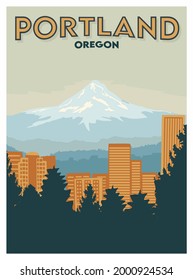 Portland Oregon City View Poster