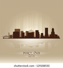 Portland Oregon skyline city silhouette