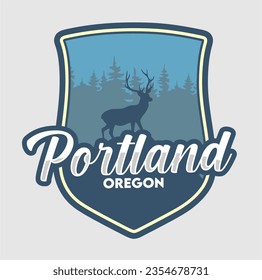 Portland oregon state with white background