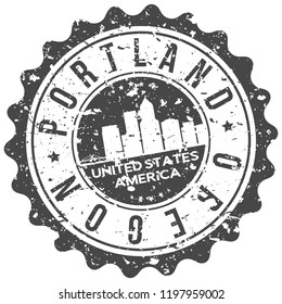 Portland Oregon Travel Stamp Icon City Design Tourism Export Seal