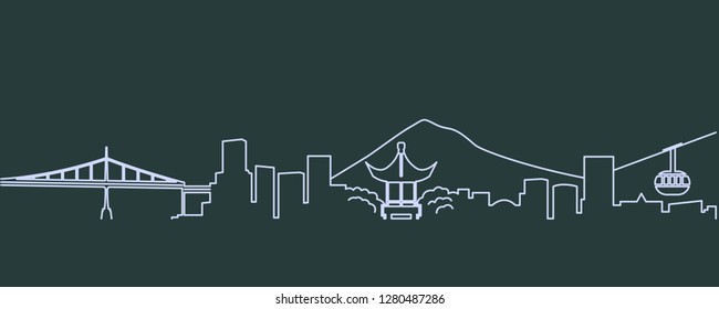 Portland Single Line Skyline