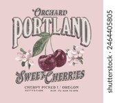 Portland Sweet Cherries Vector Graphic