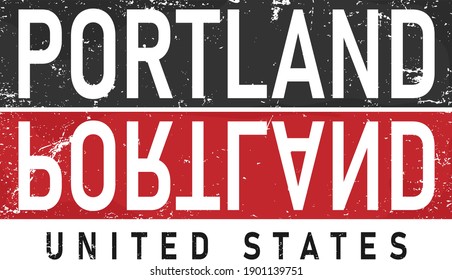 Vector de diseño tipográfico Portland, para camisetas, afiches y otros usos