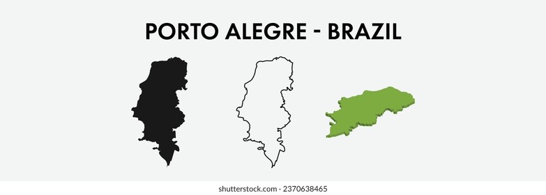 Porto Alegre brazil city map set vector illustration design isolated on white background. Concept of travel and geography.