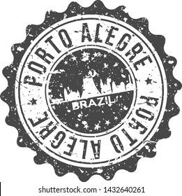 Porto Alegre Brazil City Skyline. Silhouette City. Design Vector. Famous Monuments.