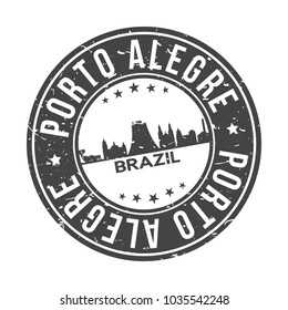 Porto Alegre Brazil Round Stamp Icon Skyline City Design Badge Rubber.