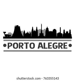 Porto Alegre Brazil Skyline Silhouette Stamp City Design Vector Art Template 