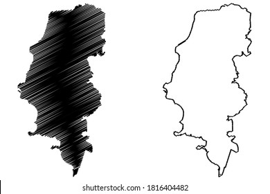 Porto Alegre City (Federative Republic of Brazil, Rio Grande do Sul State) map vector illustration, scribble sketch City of Porto Alegre map