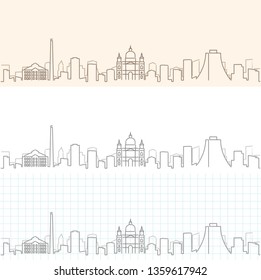 Porto Alegre Hand Drawn Skyline