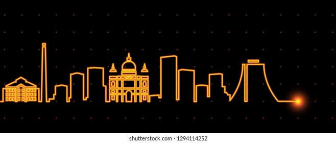 Porto Alegre Light Streak Skyline