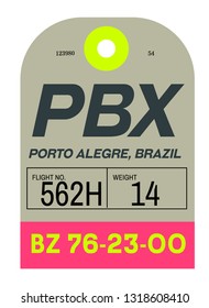 Porto Alegre realistically looking airport luggage tag