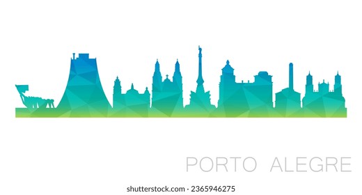 Porto Alegre, RS, Brazil Low Poly Skyline Clip Art City Design. Geometric Polygon Graphic Horizon Icon. Vector Illustration Symbol.