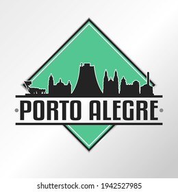 Porto Alegre, RS, Brazil Skyline Logo. Adventure Landscape Design Vector City Illustration Vector illustration.