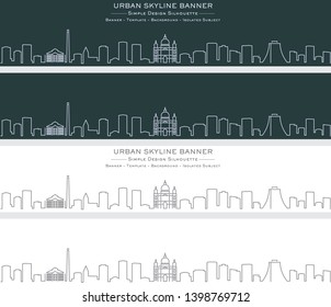 Porto Alegre Single Line Skyline Banner