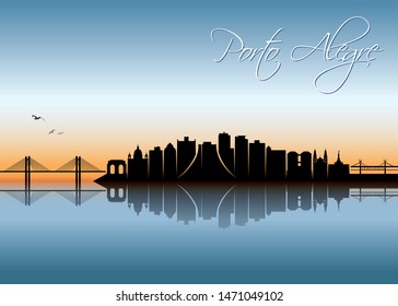 Porto Alegre skyline - Brazil - vector illustration