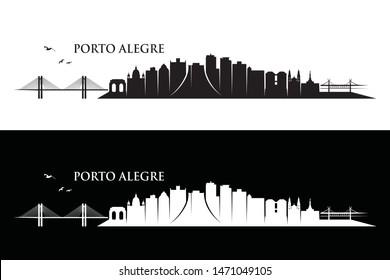 Porto Alegre skyline - Brazil - vector illustration