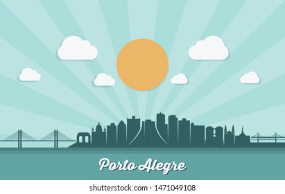 Porto Alegre skyline - Brazil - vector illustration