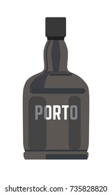 Porto in black glossy bottle with silver sign