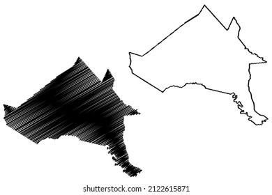 Porto Calvo municipality (Alagoas state, Municipalities of Brazil, Federative Republic of Brazil) map vector illustration, scribble sketch Porto Calvo map