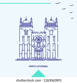 PORTO CATHEDRAL skyline vector illustration