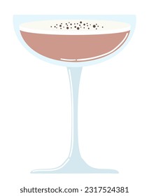 Porto flip. Classic cocktail in the bar glass.