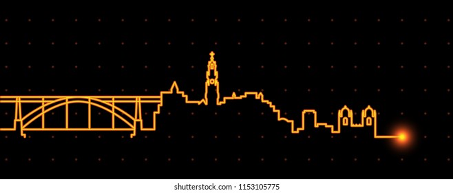 Porto Light Streak Skyline