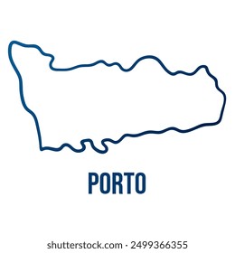 Porto, Portugal district simplified vector map