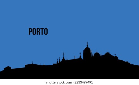 Porto Portugal skyline silhouette vector illustration