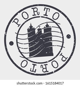 Porto Portugal Stamp Postal. Silhouette Seal. Passport Round Design. Vector Icon. Design Retro Travel. National Symbol.