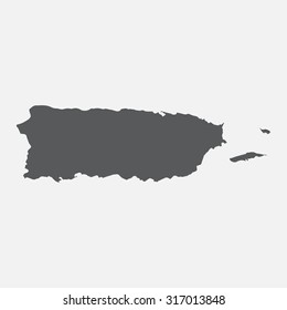 Porto Rico country border map.