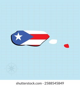 Porto rico map Design Vector illustration graphic
