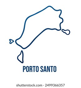 Porto Santo Portuguese island smooth blue map