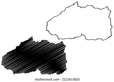 Porto Walter municipality (Acre state, Municipalities of Brazil, Federative Republic of Brazil) map vector illustration, scribble sketch Porto Walter map