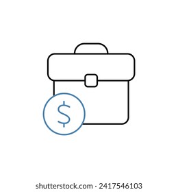 icono de línea de concepto de portafolio. Ilustración de elemento simple. diseño de símbolos de esquema de concepto de portafolio.