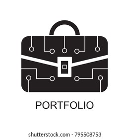 portofolio icon flat black