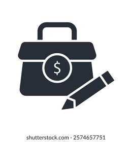 portofolio icon. vector.Editable stroke.linear style sign for use web design,logo.Symbol illustration.
