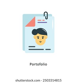 Portafolio Vector Icono plano Ilustración de diseño Símbolo sobre fondo blanco EPS 10 Archivo 