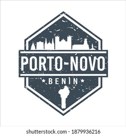 Porto-Novo, Benin Travel Stamp Symbol. Skyline City Design Tourismus Diamond. Vektorgrafik Grunge Clip Art Badge.