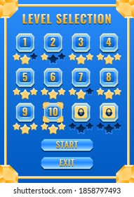 Portrai fantasy golden diamond game ui level selection interface for gui asset elements