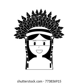portrait aboriginal native american with war bonnet