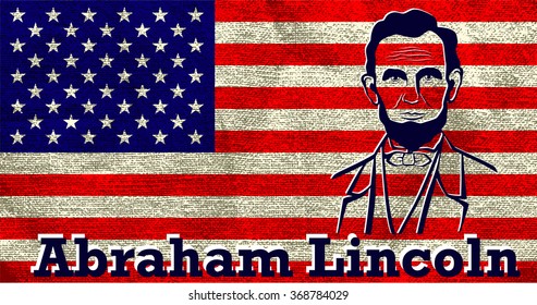 Portrait of Abraham Lincoln. American president, vector illustration
