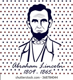 Portrait of Abraham Lincoln. American president, vector illustration