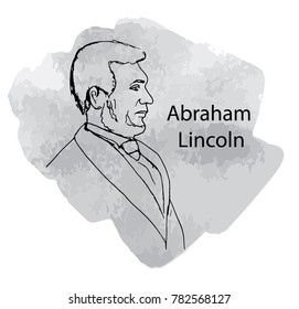 a portrait of Abraham Lincoln with black lines against a gray blob