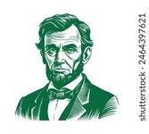 Portrait of Abraham Lincoln. vector illustration